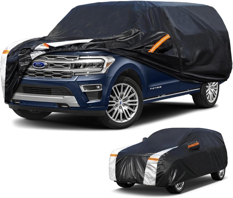 Cotryvox Large SUV Car Cover for Ford Expedition MAX 100% Waterproof All Weather, Heavy Duty Outdoor Full Exterior Covers Rain Sun Wind UV Protection. - Image 1